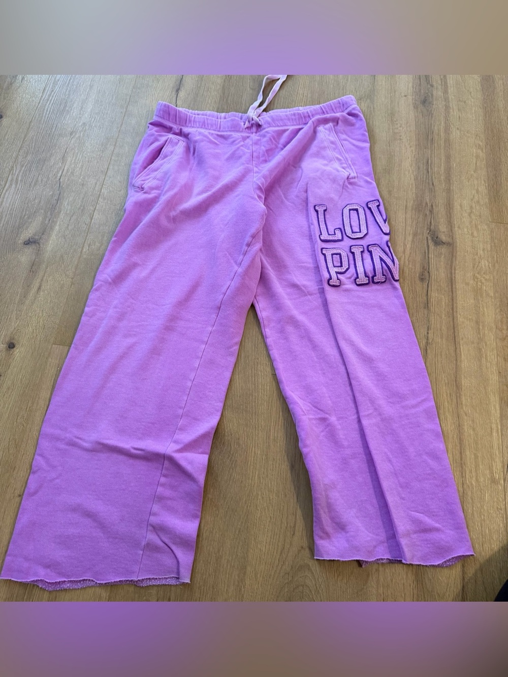 PINK Victoria's Secret Lavender Wide-Leg Sweatpants